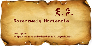 Rozenzweig Hortenzia névjegykártya